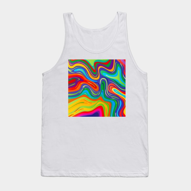 Brilliant Rose and Blue Violet Inkscape Tank Top by TheSkullArmy